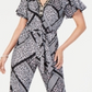 NY Collection Women's Flutter Sleeve Jumpsuit Black Size Petite Medium