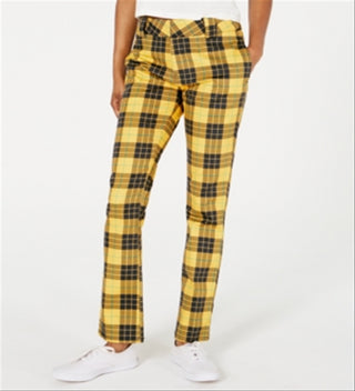 Dickies Junior's Plaid Worker Pants Yellow Size 11