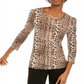 INC International Concepts Women's Printed Puff Shoulder Top Multi Stripes Size Petite XL