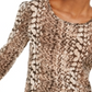INC International Concepts Women's Printed Puff Shoulder Top Multi Stripes Size Petite XL
