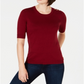 Charter Club Women's Elbow Sleeve Sweater Red Petite Medium