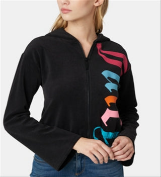 Juicy Couture Women's Zip up Track Hooded Jacket Black Size Large