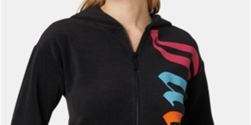 Juicy Couture Women's Zip up Track Hooded Jacket Black Size Large