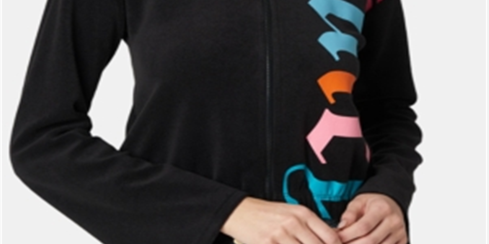 Juicy Couture Women's Zip up Track Hooded Jacket Black Size Large