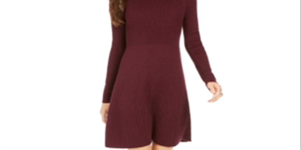 Style & Co Women's Ribbed Sweater Dres Purple Size Petite X-Large