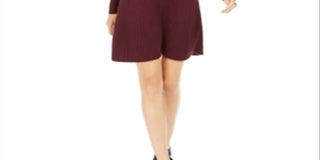 Style & Co Women's Ribbed Sweater Dres Purple Size Petite X-Large