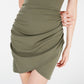 Planet Gold Women's Zippered Cap Sleeve Jewel Neck Short Evening Dress Green Size X-Small