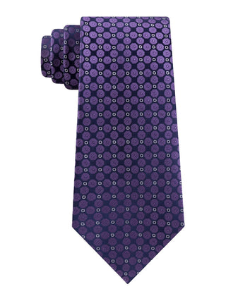 Kenneth Cole Men's Geometric Classic Neck Tie Purple Size Regular