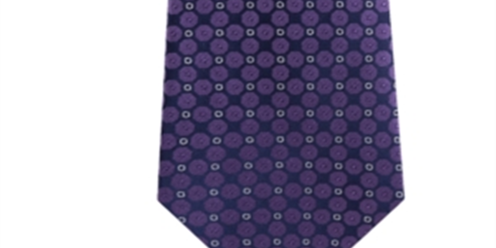 Kenneth Cole Men's Geometric Classic Neck Tie Purple Size Regular