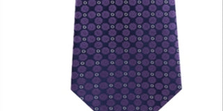 Kenneth Cole Men's Geometric Classic Neck Tie Purple Size Regular