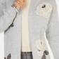 Style & Co Women's Floral Print Open Front Cardigan Gray Size Petite S