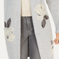 Style & Co Women's Floral Print Open Front Cardigan Gray Size Petite S