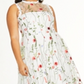 City Studios Women's Trendy Embroidered Floral Gown White Size 14W