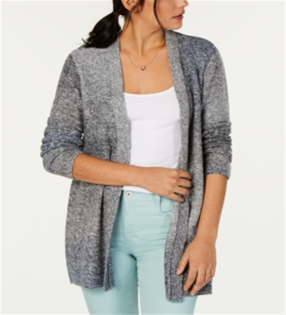 Style & Co Women's Ombre Open Front Cardigan Gray Size PP