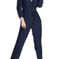 1.STATE Women's Printed Wrap Front Jumpsuit Blue Size 12