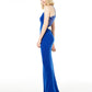 B Darlin Women's Spaghetti Strap Maxi Sheath Evening Dress Blue Size 11-12