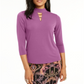Thalia Sodi Women's Hardware Trim Mock-Neck Top Light Purple Size XX-Large