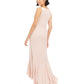 Adrianna Papell Women's V Neck Full Length Hi Lo Formal Dress Pink Size 2