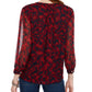 Tommy Hilfiger Women's Blouse Chiffon Pintuck Red Size X-Large
