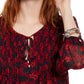 Tommy Hilfiger Women's Blouse Chiffon Pintuck Red Size X-Large