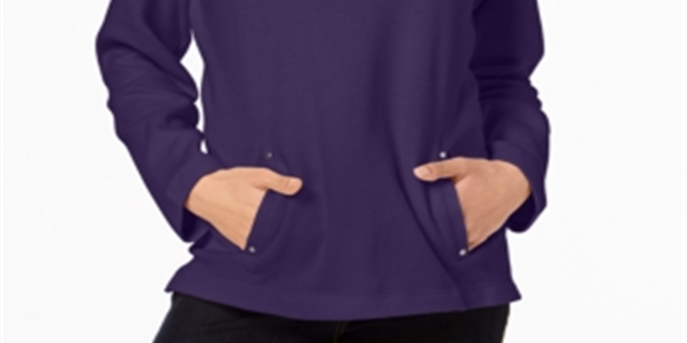 Karen Scott Women's Zip Neck Top Purple Size PP