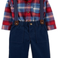 Carter's Boy's' Infant Bodysuits Plaid Shirt Pants Blue Size 18MOS