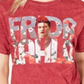 True Vintage Women's Cropped Cotton Frida Graphic T-Shirt Red Size Small