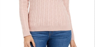 Charter Club Women's Cable Turtleneck Sweater Pink Size XX-Large