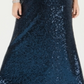 Morgan & Co Women's Trendy Plus Sequined Halter Gown Blue Size 24