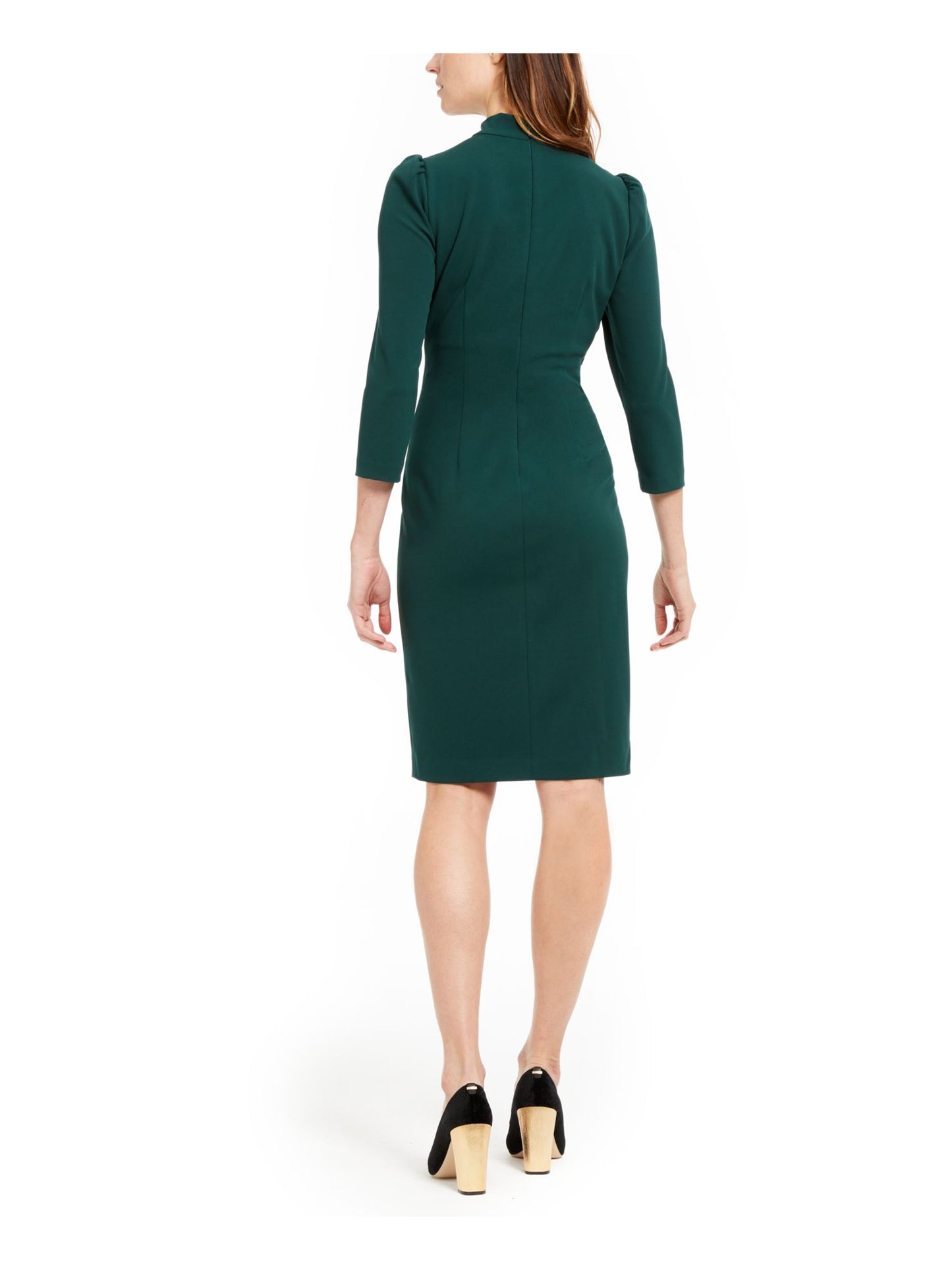 Calvin Klein Women's Keyhole Puff Sleeve DressGreen Size 10
