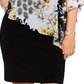 Connected Apparel Women's Floral Kimono Sleeve Above the Knee Cocktail Shift Dress Black 18W