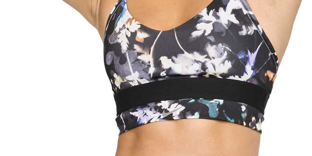 Nike Women's Indy Floral Light Support Sports Bra Black Size X-Large