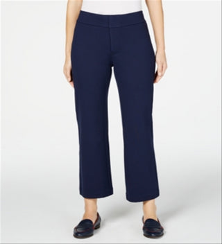 Charter Club Women's Cropped Wide Leg Pants Blue Size 4