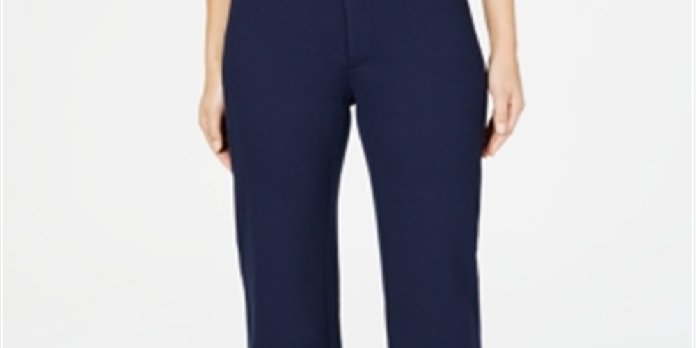 Charter Club Women's Cropped Wide Leg Pants Blue Size 4