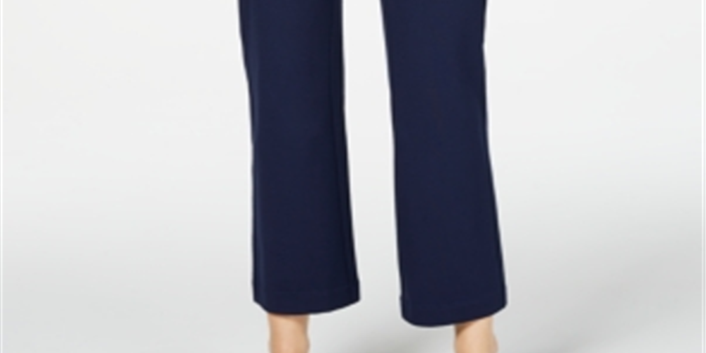 Charter Club Women's Cropped Wide Leg Pants Blue Size 4