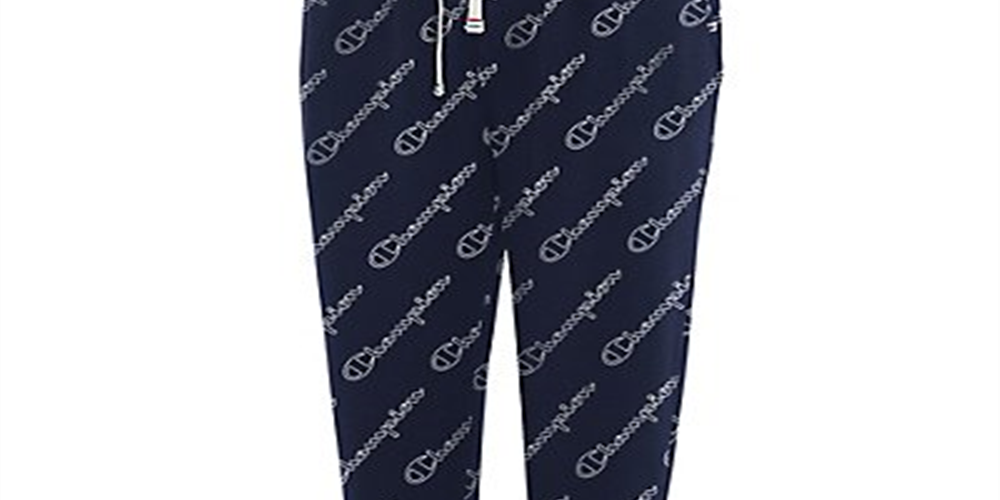 Champion Women's Allover Logo Outline Script Joggers Blue Size X-Small