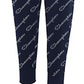 Champion Women's Allover Logo Outline Script Joggers Blue Size X-Small