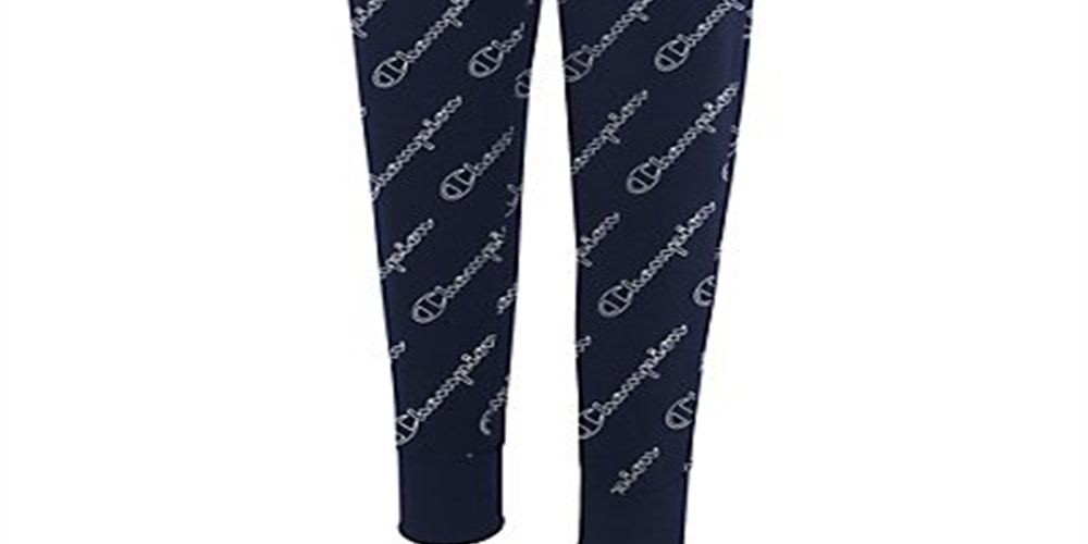 Champion Women's Allover Logo Outline Script Joggers Blue Size X-Small