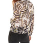 Bar III Women's Printed Semi Sheer Texture Zebra Blouse Pink Size Medium