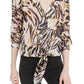 Bar III Women's Printed Semi Sheer Texture Zebra Blouse Pink Size Medium