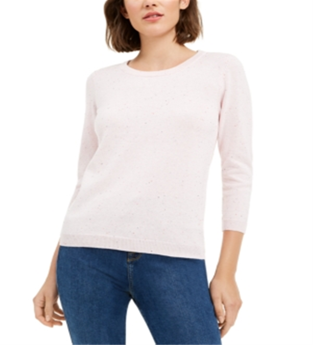 Maison Jules Women's Flecked Sweater Pink Size Small