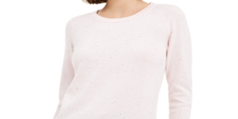 Maison Jules Women's Flecked Sweater Pink Size Small