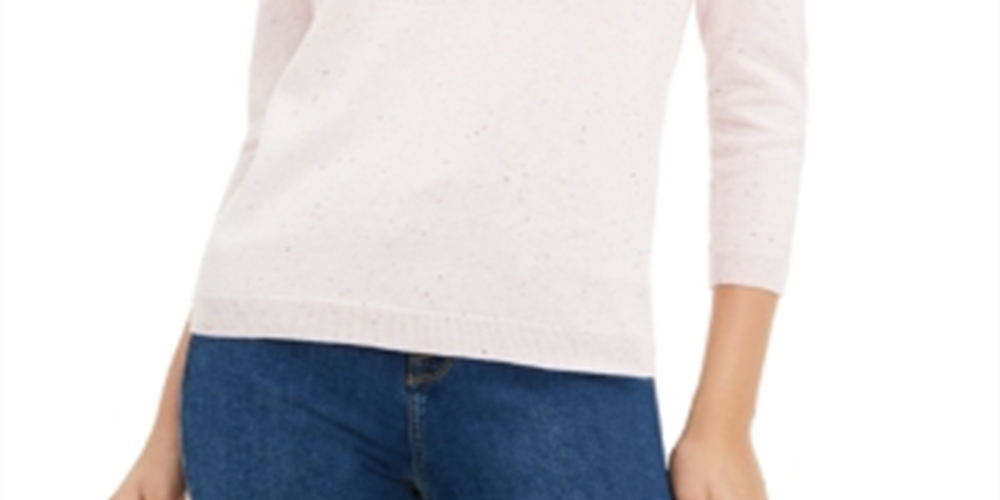 Maison Jules Women's Flecked Sweater Pink Size Small