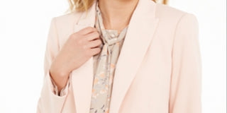 Calvin Klein Women's Peak Lapel Open Front Blazer Pink Size 6