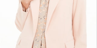 Calvin Klein Women's Peak Lapel Open Front Blazer Pink Size 6