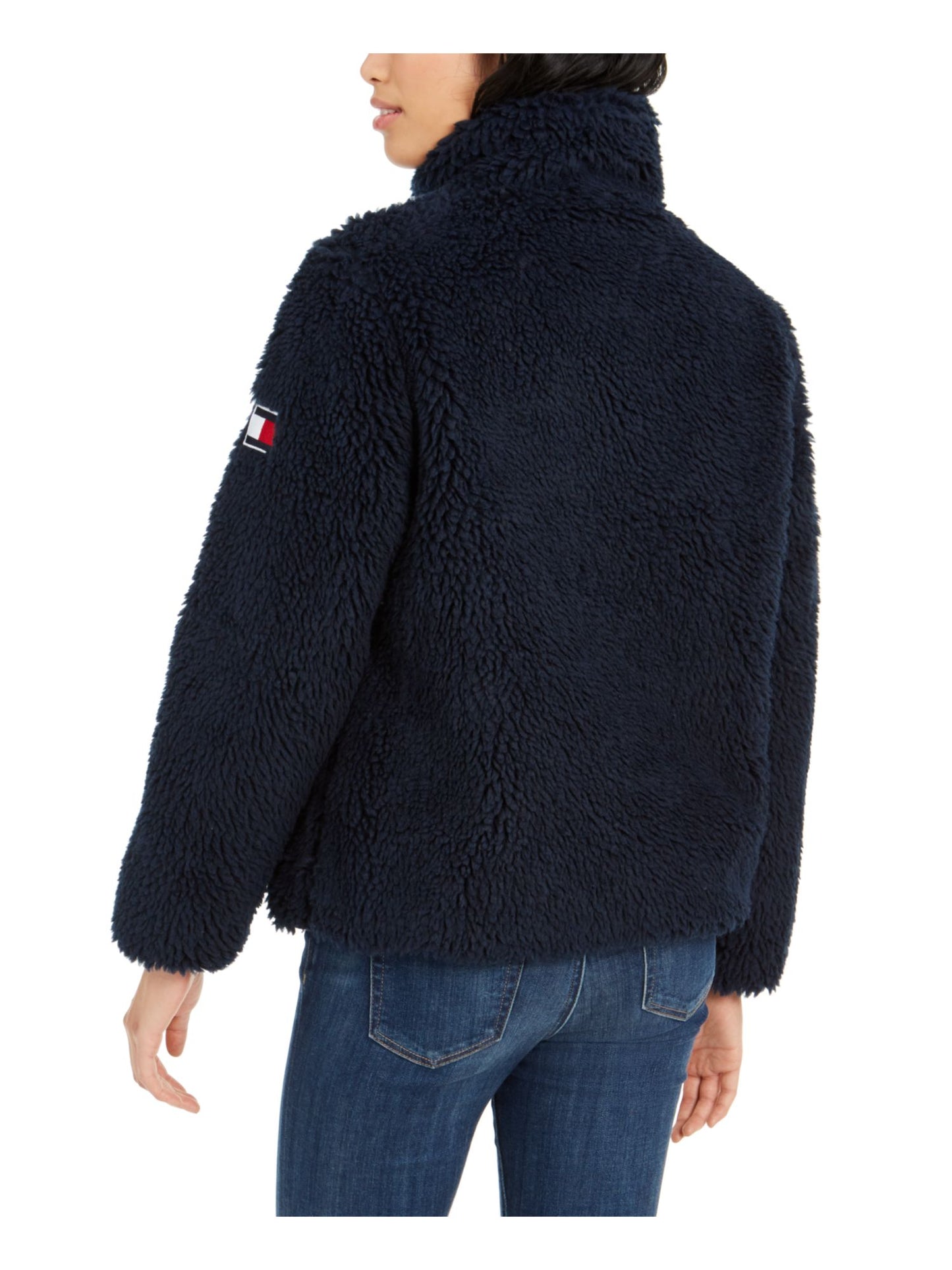 Tommy Hilfiger Women's Sherpa Jacket Blue Size Medium