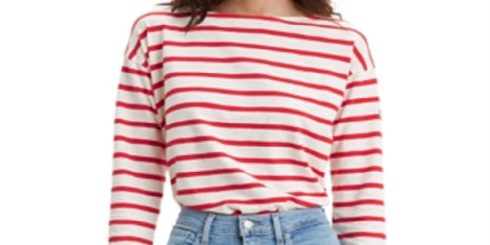 Levi's Women's Cora Sailor Valley View Cloud Dancer T-Shirt White Size Medium