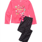 Max & Olivia Big Girl's 2 Pc Holiday Stuff Pajama Set Pink Size Large