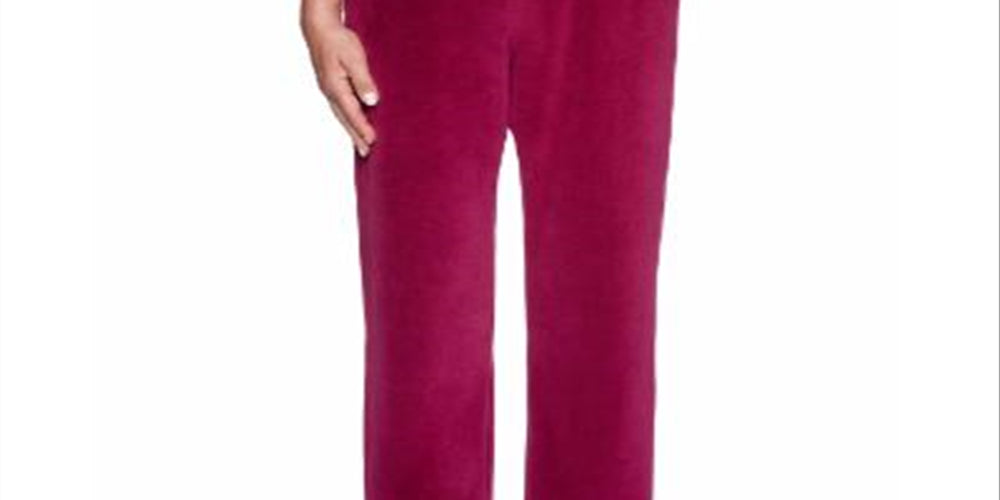 Alfred Dunner Women's Idea Velour Pants Purple Size Petite M