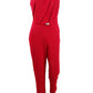 Ralph Lauren Women's Velvet Jersey One Shoulder Jumpsuit Red Size 6